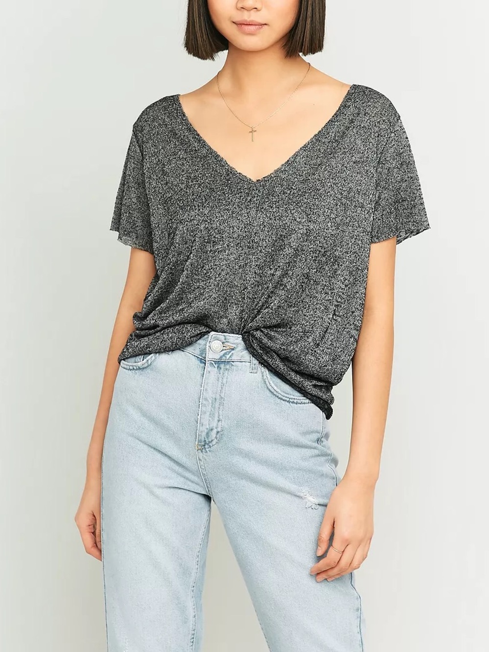 Project Social T Textured V-Neck T-shirt sz Large - NWT
